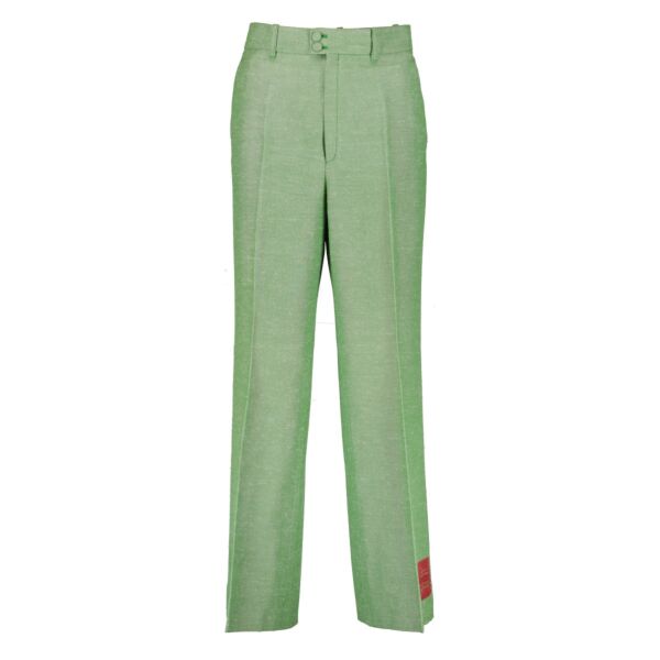 shop 100% authentic second hand Gucci Green Orgasmique Trousers - Size 40 on Labellov.com