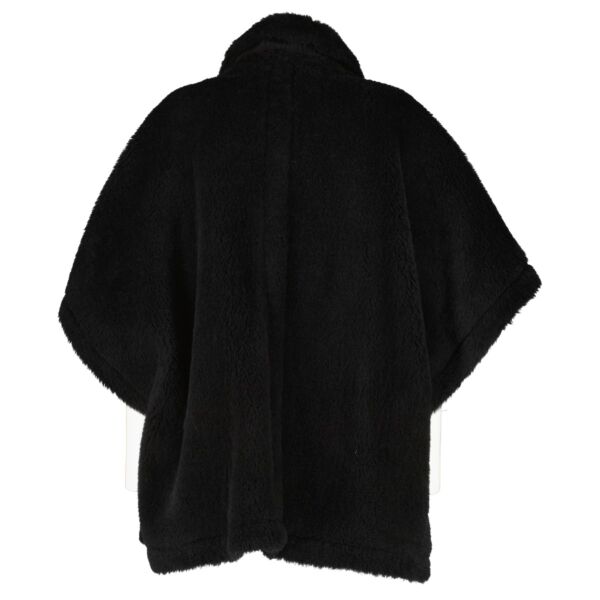 Max Mara Black Teddy Manco Cape - One Size