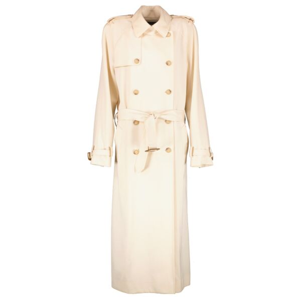 Shop 100% authentic secondhand Ralph Lauren Cream Trenchcoat - Size M/M on Labellov.com