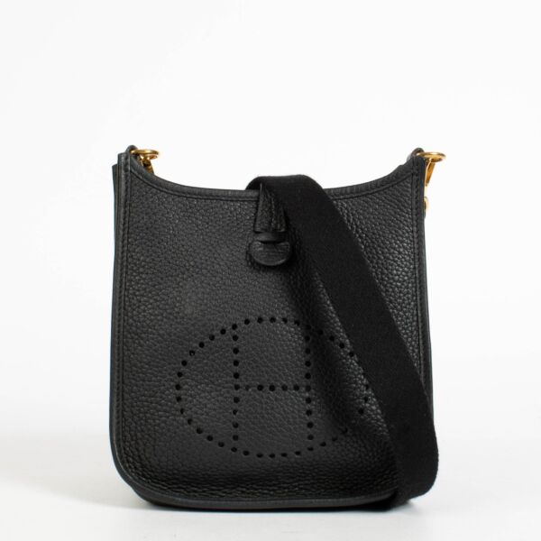 Are you looking for an authentic designer accessory? We buy and sell your preloved and brand new Hermès Evelyne 16 Black Taurillon Clemence GHW 