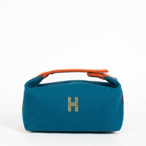 Authentic pre-loved Hermès Blue Paon Wool Bride-a-Brac large on Labellov.com