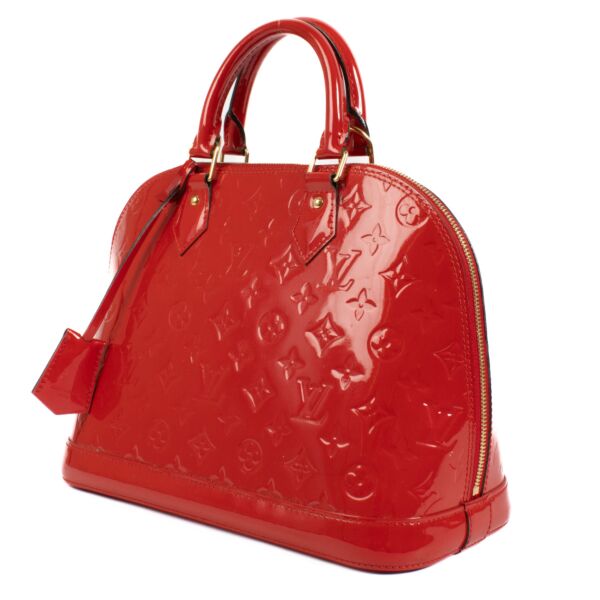 Louis Vuitton Red Monogram Vernis Alma PM
