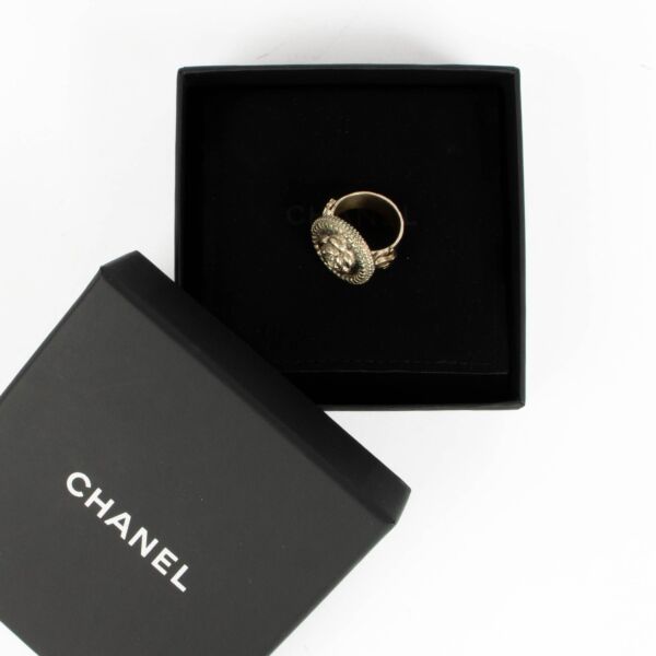 Chanel 14P Gold Camellia Ring