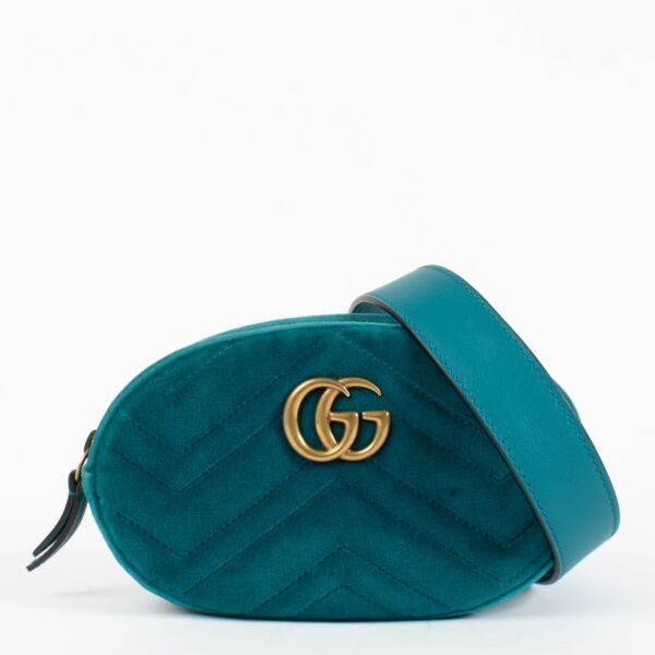 shop 100% authentic second hand Gucci Blue Velvet Marmont Belt Bag on Labellov.com