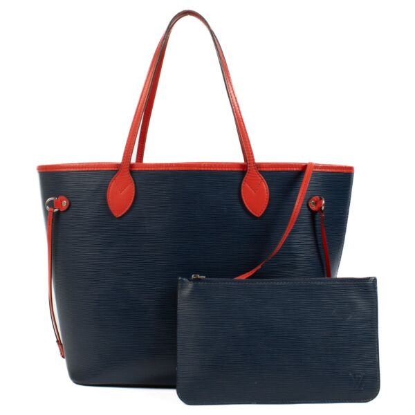 Louis Vuitton Indigo/Coquelicot Epi Leather Neverfull MM