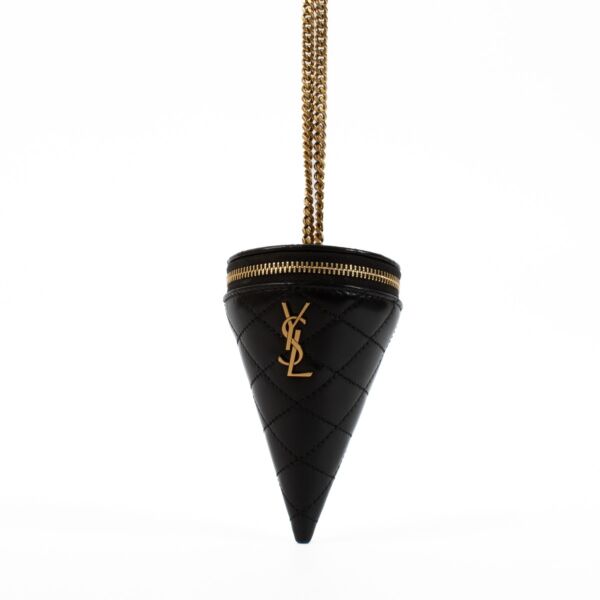 Authentic second hand Saint Laurent Black Cone On Chain Clutch on Labelov.com