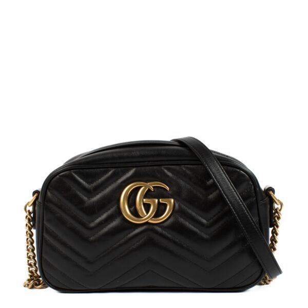 Gucci Black GG Marmont Small Camera Bag