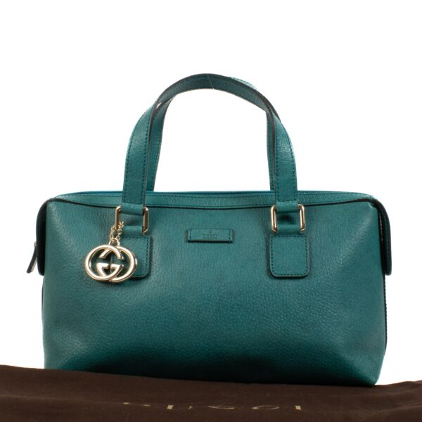 Gucci Teal Blue Bowling Bag