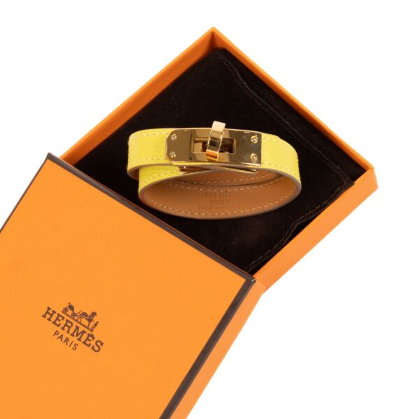 Hermès Yellow Kelly Double Tour Bracelet - Size XS 