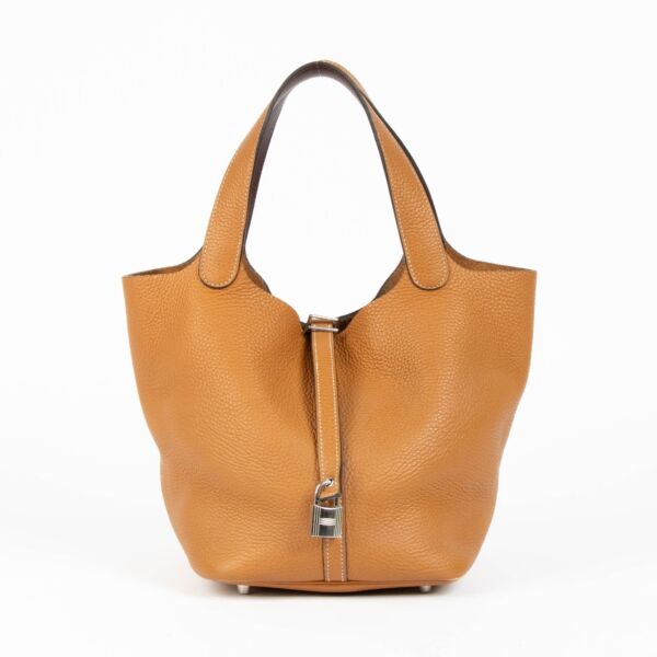 Hermès Picotin Lock 22 Eclat Toffee/Bordeaux Clemence/Swift PHW