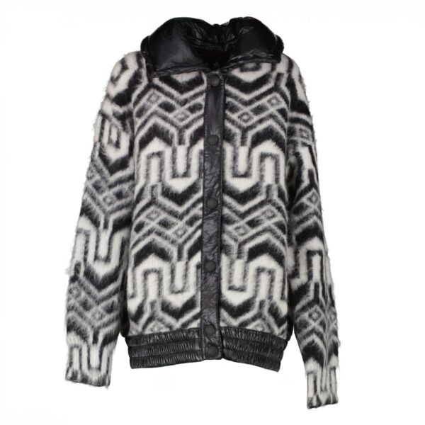 Shop this 100% authentic Moncler Black/White Mohair Knit Jacket in size S at labellov.com