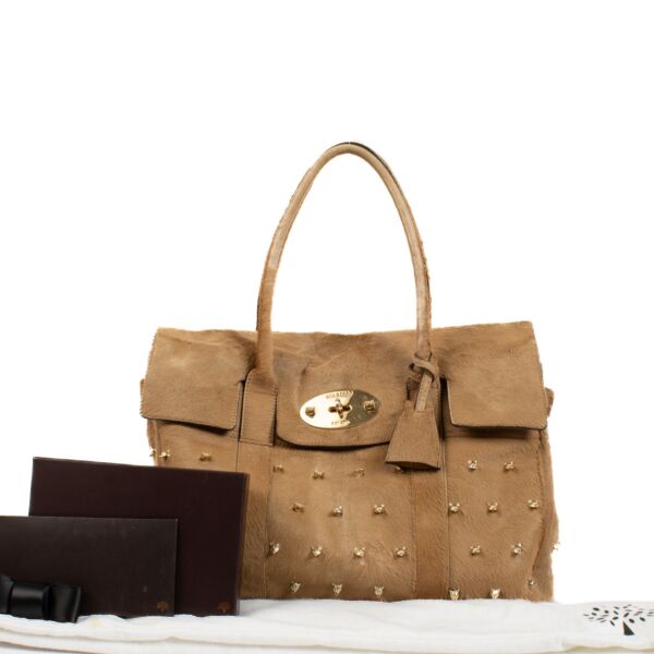 Mulberry Bayswater Pony Hair Fox Rivets Top Handle Bag