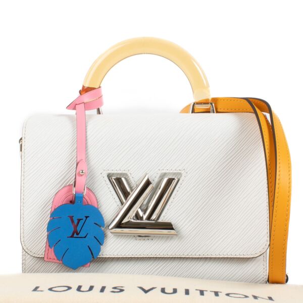 Louis Vuitton White Epi Leather Plexiglass Handle Twist MM