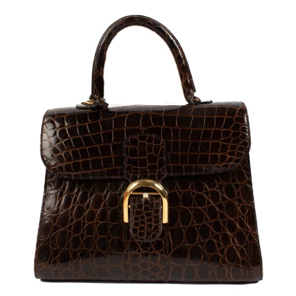 buy 100% authentic pre loved Delvaux Brown Crocodile Brillant MM on Labellov.com 
