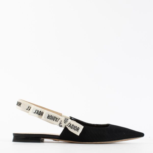 Christian Dior J’Adior Slingback Flats - Size 38.5