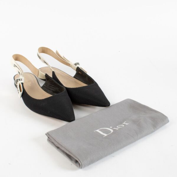 Christian Dior J’Adior Slingback Flats - Size 38.5