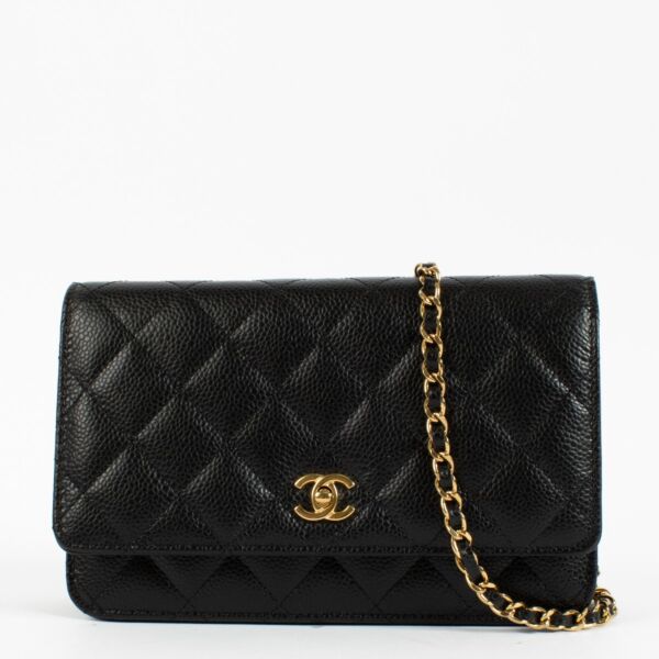 shop 100% authentic second hand Chanel Black Caviar Classic Wallet On Chain on Labellov.com