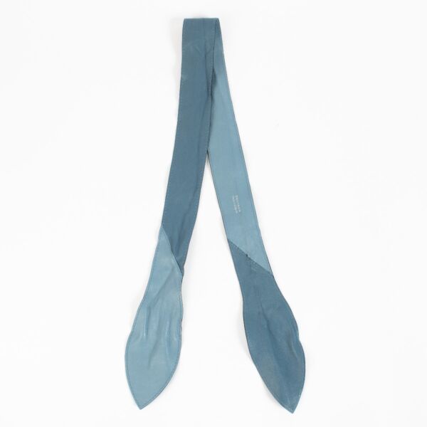 Delvaux Blue Supple Calf Handle Ribbon