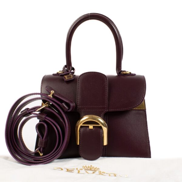 Delvaux Prune/Antique Gold Box Calf Brillant Mini Mirage
