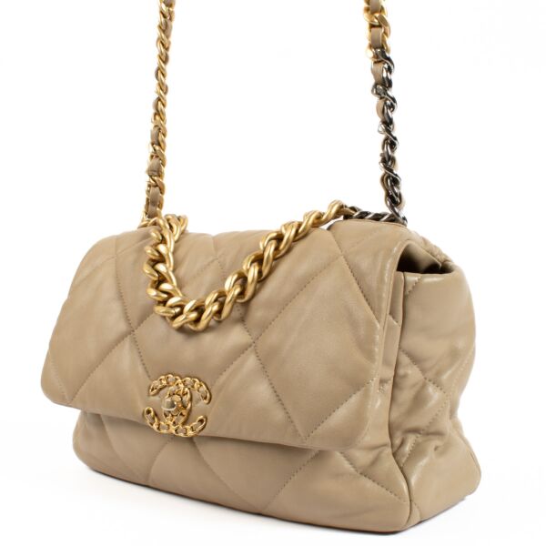 Chanel Beige Large Chanel 19 Bag