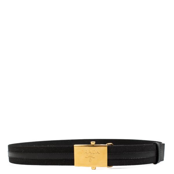 Prada Black Nylon Belt - Size 80