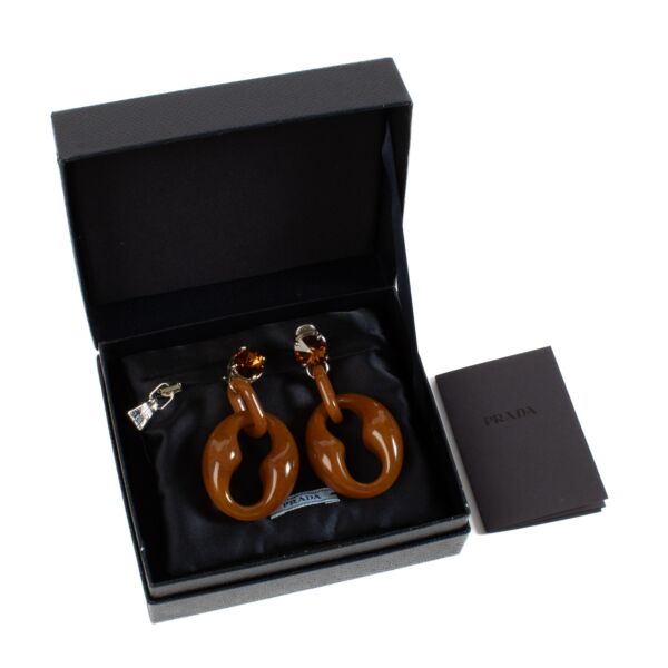 Prada Brown Acetate Earrings