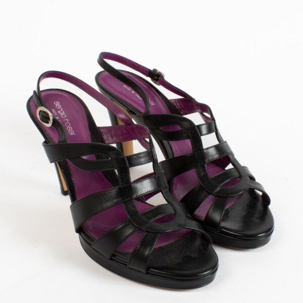 Sergio Rossi Black New Glamour Sandals - Size 41
