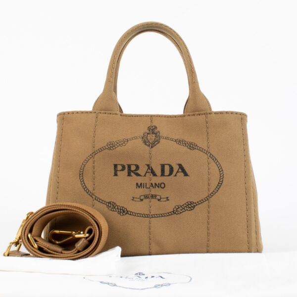 Prada Beige Canvas Canapa Tote Bag