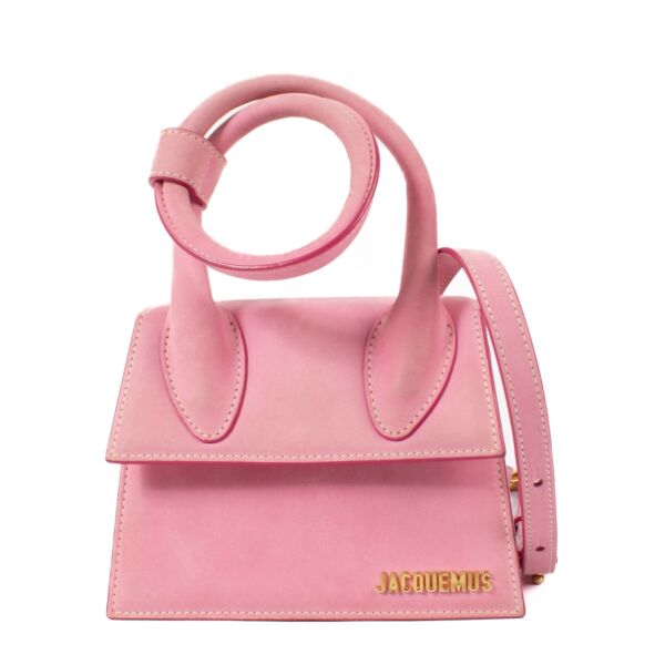 Jacquemus Pink Suede Le Chiquito Noeud Bag