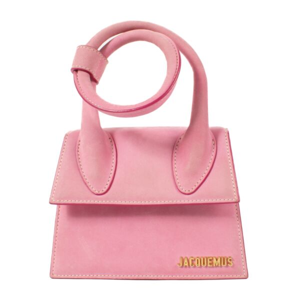 Jacquemus Pink Suede Le Chiquito Noeud Bag