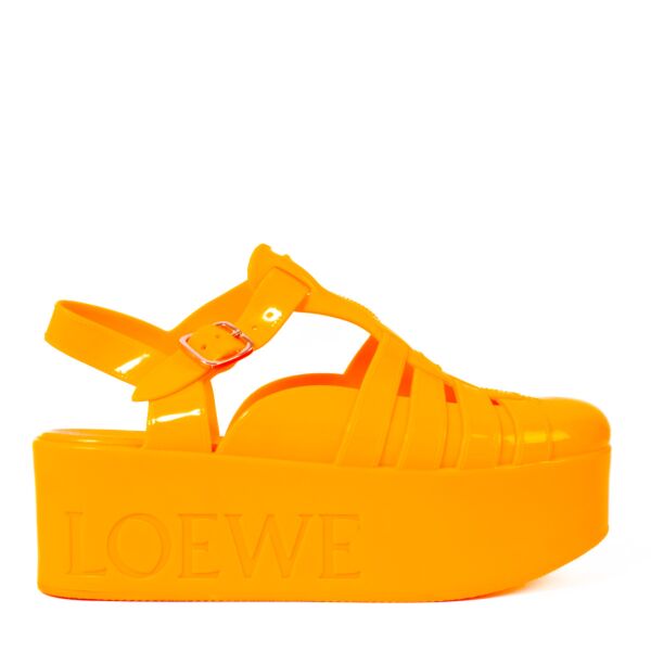 Loewe Orange Rubber Fisherman Platform Sandals - Size 40