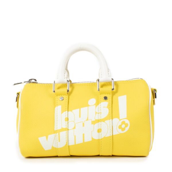 Louis Vuitton Yellow/White Leather Everyday LV Keepall XS Bag