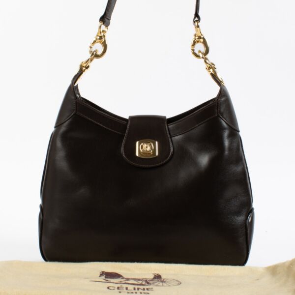 Celine Brown Leather Hobo Bag
