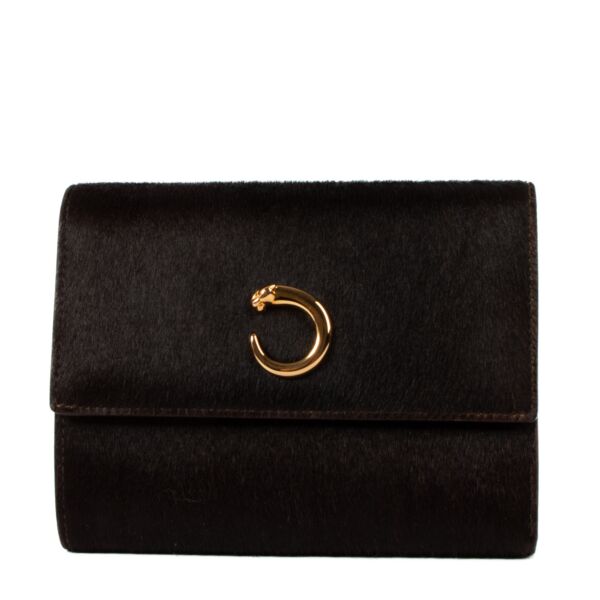 Cartier Brown Pony Hair Wallet aan de beste prijs bij Labellov tweedehands luxe in Antwerpen en Knokke.
