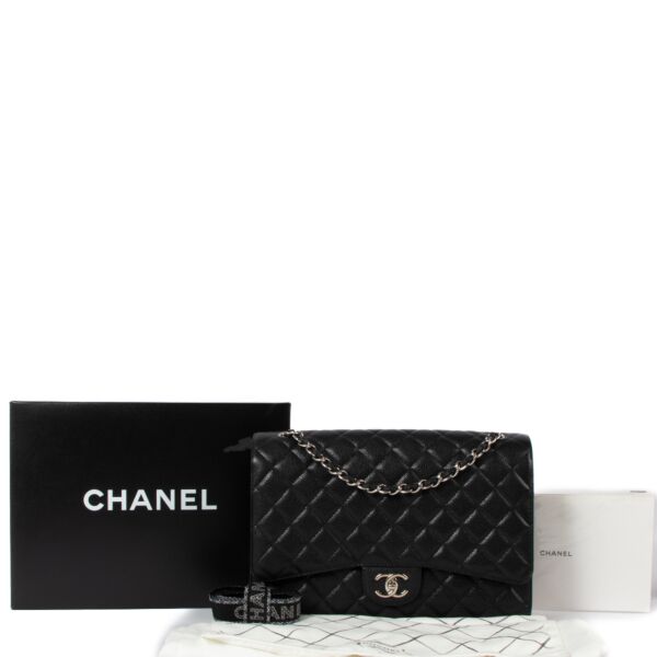 Chanel Black Caviar Maxi Classic Handbag