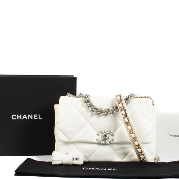 Chanel White Large Chanel 19 Bag
