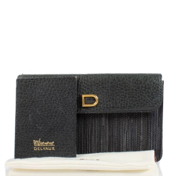 Delvaux Black Toile de Cuir Vintage Pouch