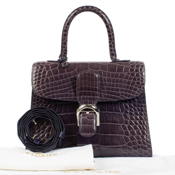 Delvaux Indigo Shiny Alligator Brillant MM