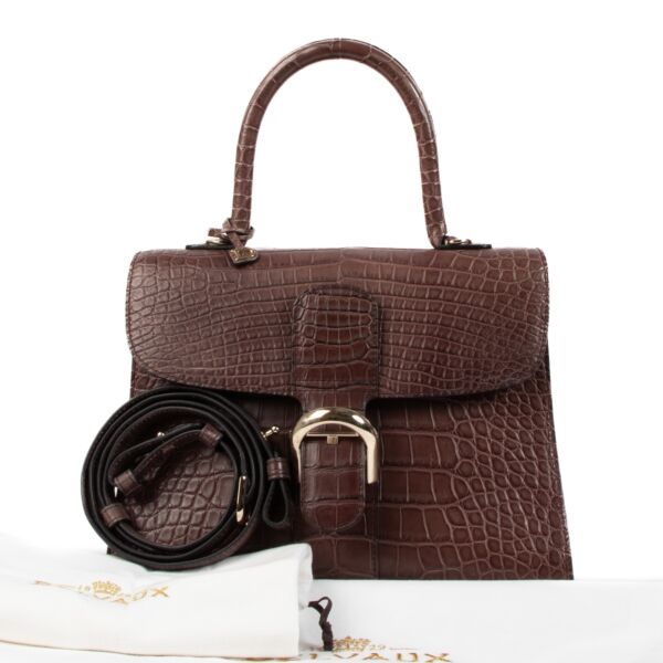 Delvaux Burgundy Alligator Mat Brillant MM