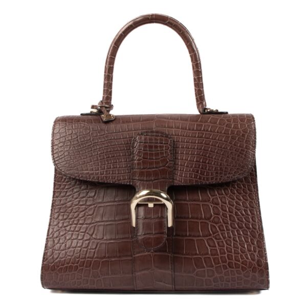 Delvaux Burgundy Alligator Mat Brillant MM