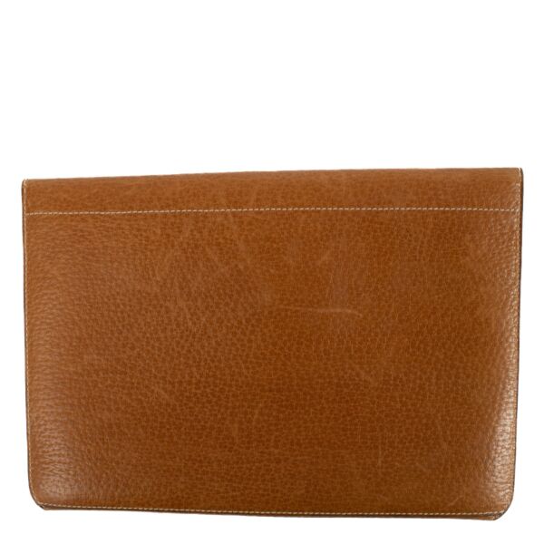 Delvaux Vintage Camel Envelope Clutch