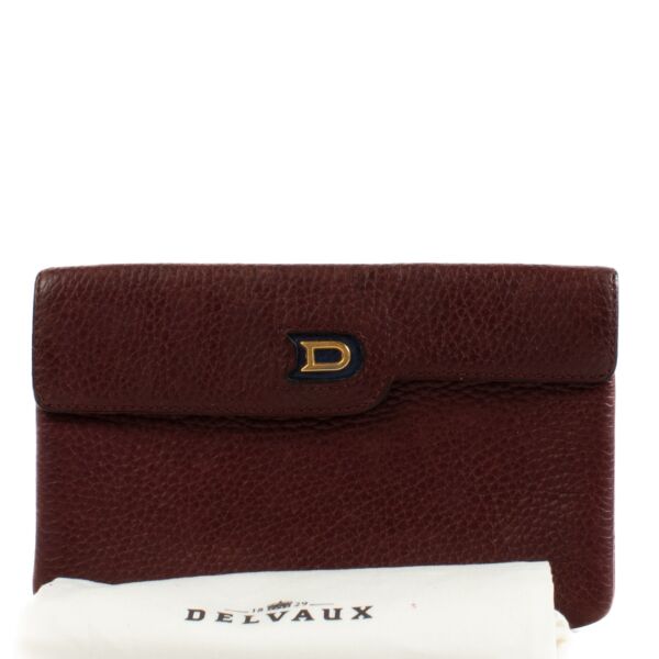 Delvaux Burgundy Leather Pouch