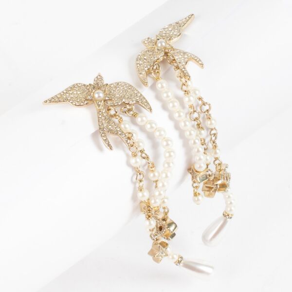 shop 100% authentic second hand Chanel 25C Bird Crystal Earrings on Labellov.com