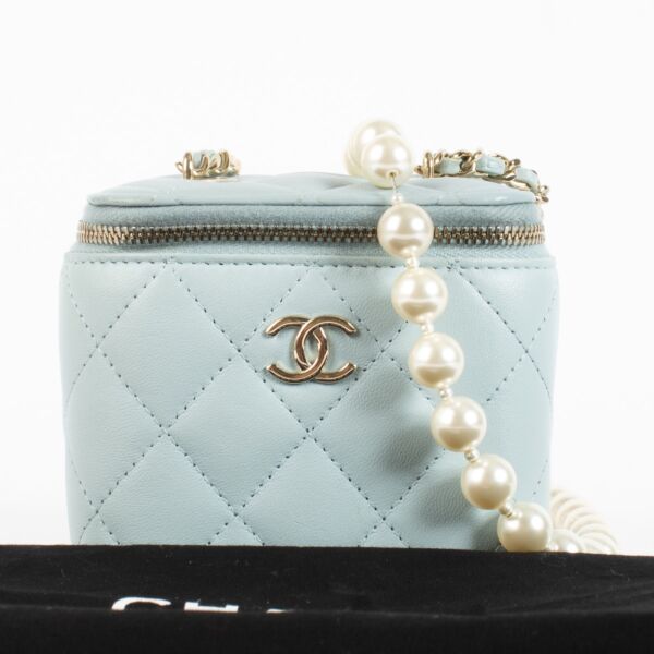Chanel Baby Blue Small Vanity With Chain