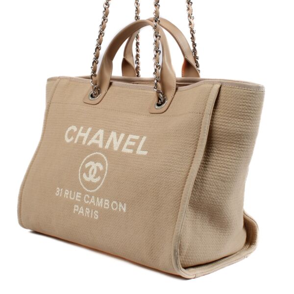 Chanel Beige Canvas Large Deauville Shopper Bag