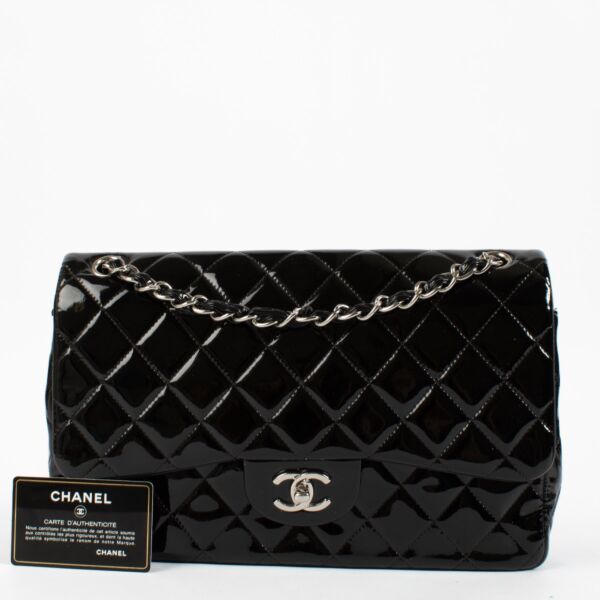 Chanel Black Patent Large Classic Flap Bag