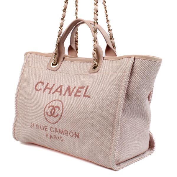Chanel Pink Mixed Fibres Large Deauville Shopper Bag