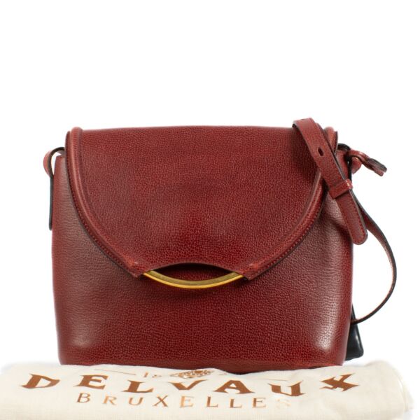 Delvaux Red Leather Eclair Crossbody Bag