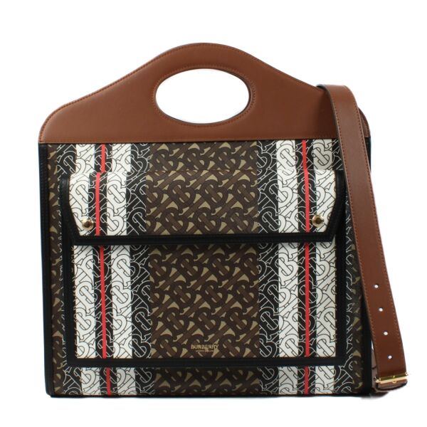 Burberry Monogram Canvas Medium Pocket Tote Bag