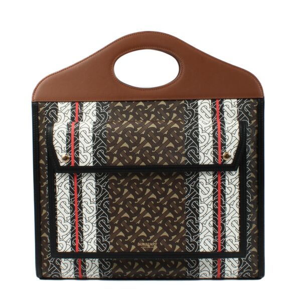Burberry Monogram Canvas Medium Pocket Tote Bag